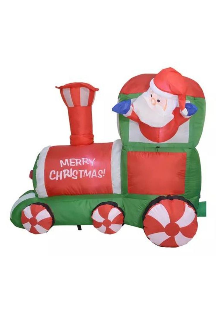 Inflable de Navidad tren navideño 2.2 m exterior con luz led multicolor-2