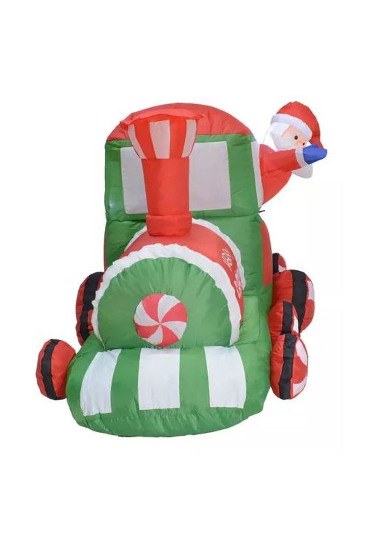 Inflable de Navidad tren navideño 2.2 m exterior con luz led multicolor-5