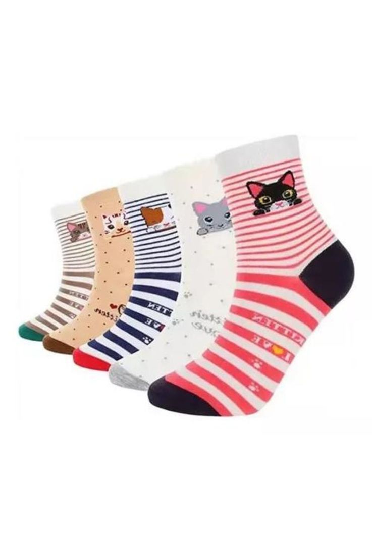 Pack de 12 calcetines largos para dama, diseño de rayas con bambú, multicolor-5
