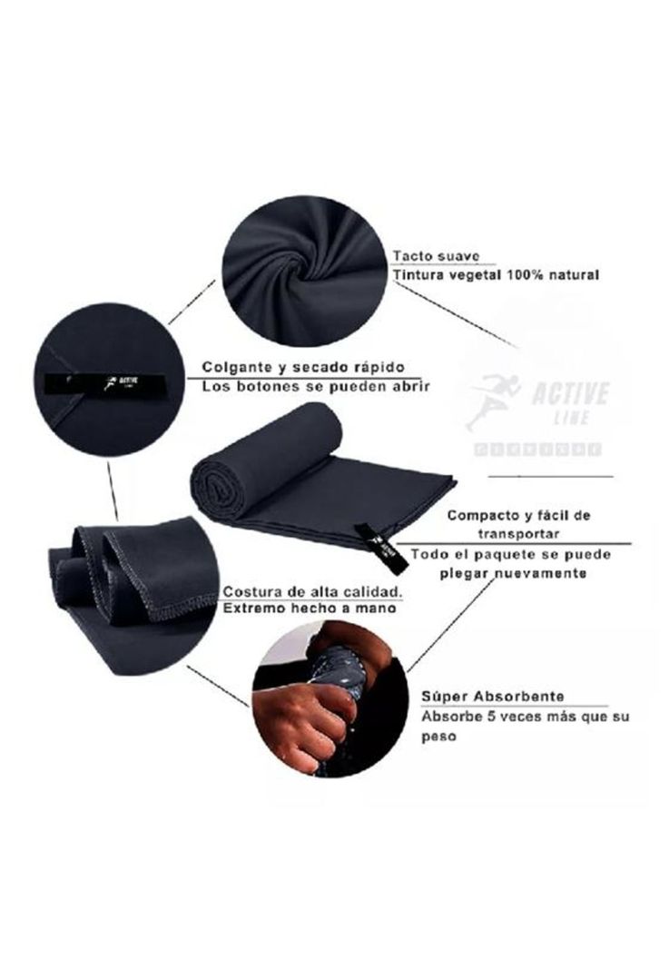 Toalla microfibra secado rápido pack + estuche negro-1
