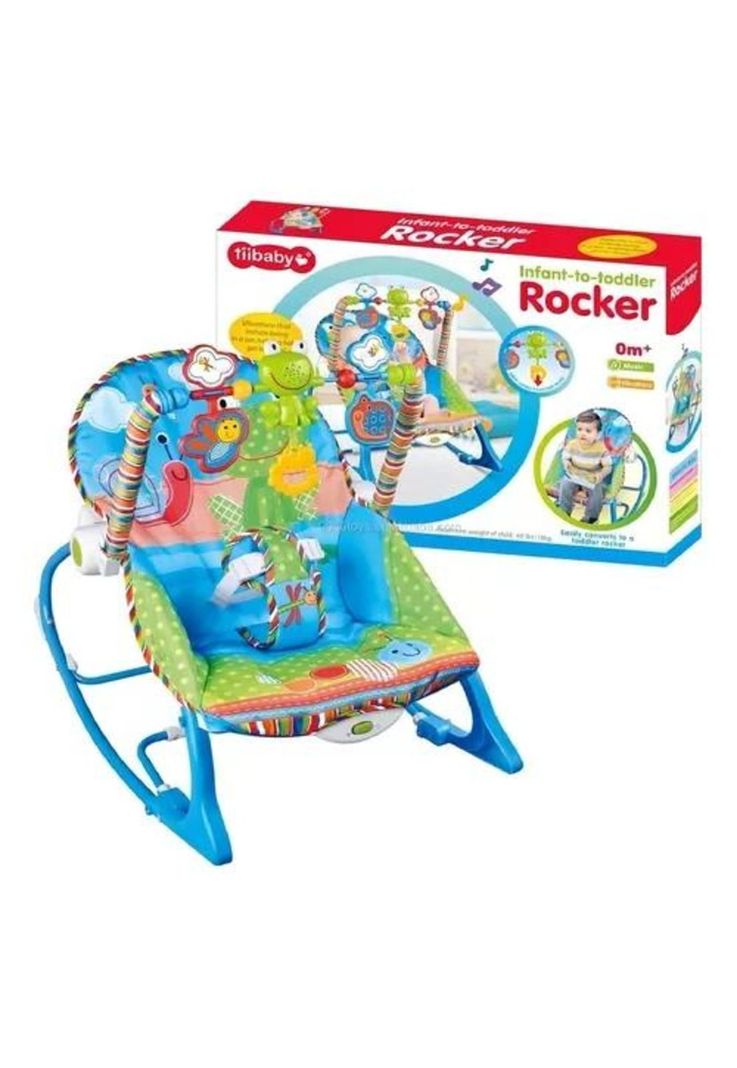 Silla Mecedora para Bebé iBaby - Infant to Toddler Rocker Azul-3