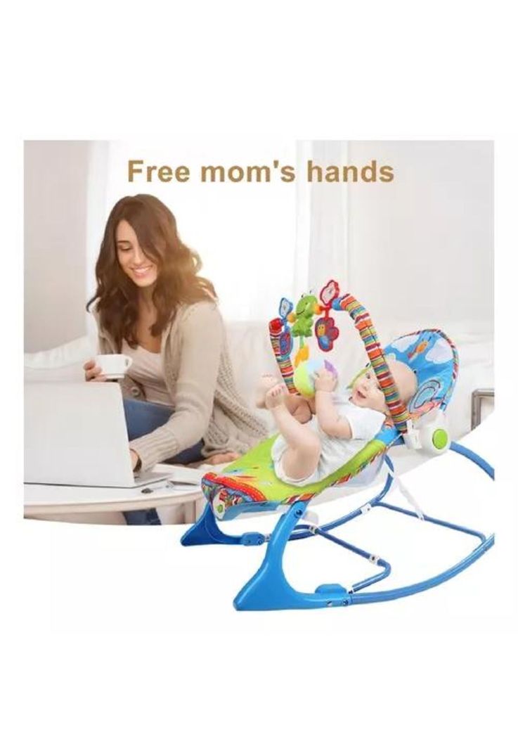 Silla Mecedora para Bebé iBaby - Infant to Toddler Rocker Azul-4