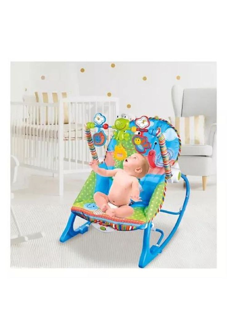 Silla Mecedora para Bebé iBaby - Infant to Toddler Rocker Azul-5