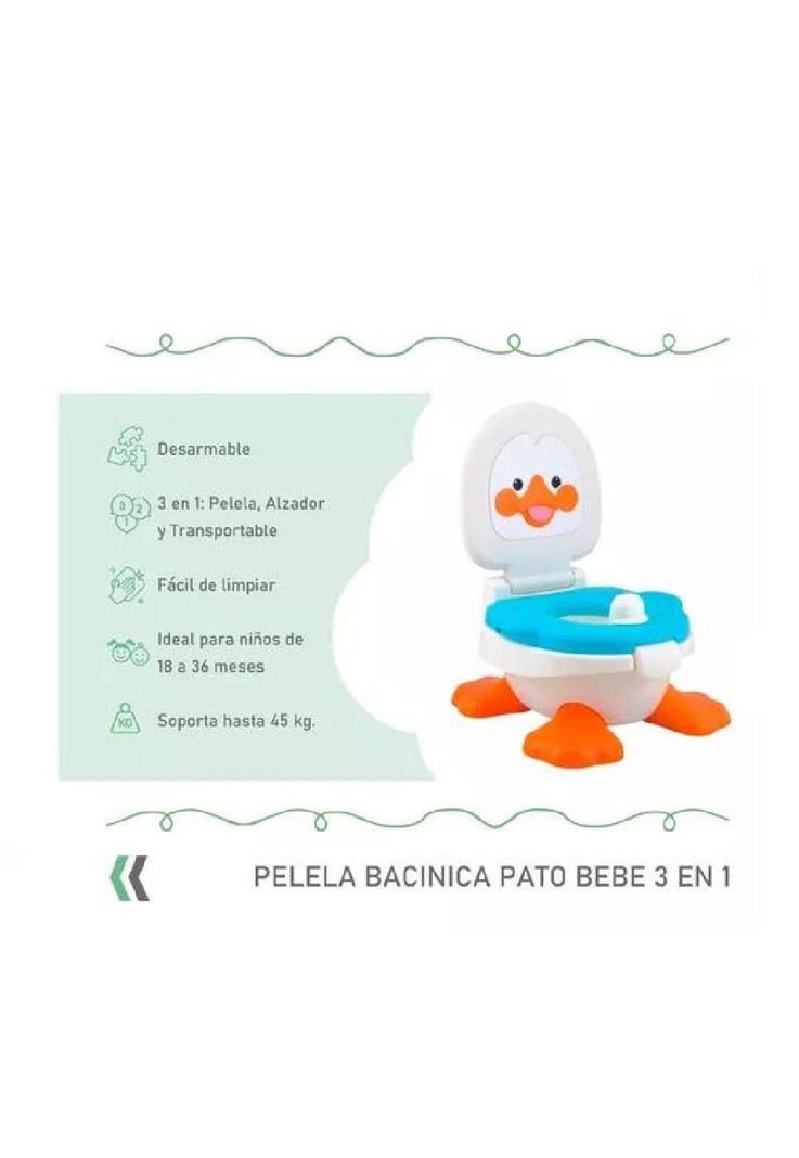 Pelela Bacinica Pato Bebé - 3 en 1, Niño o Niña, Metinca-2