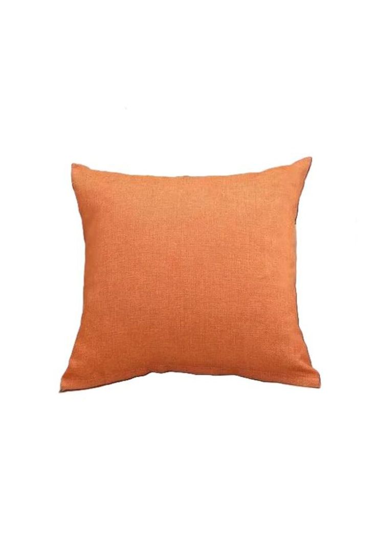 Pack de 6 Fundas de Cojín con Diseños y Colores 43x43 cm Lino Naranja-0