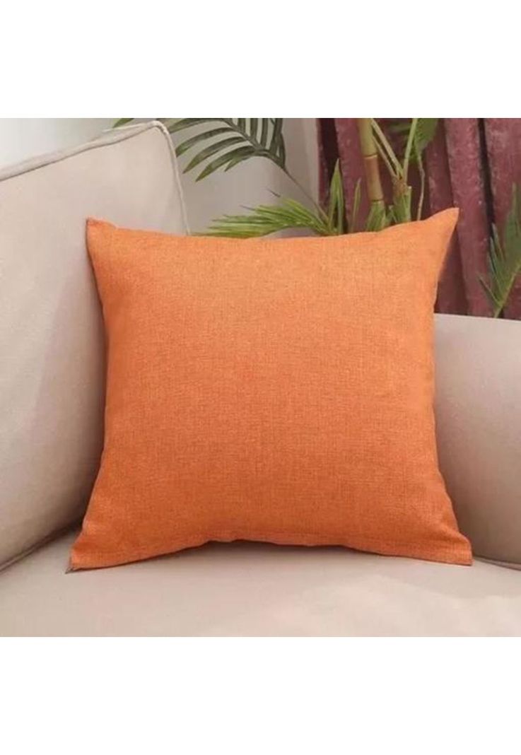Pack de 6 Fundas de Cojín con Diseños y Colores 43x43 cm Lino Naranja-1