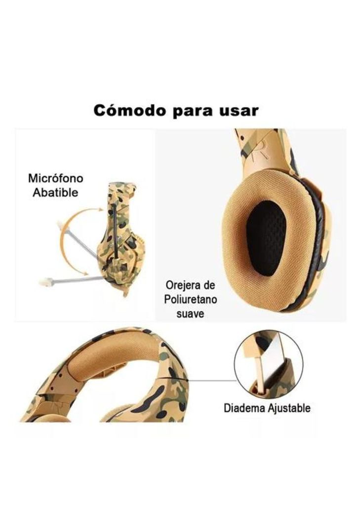 Auriculares gamer inalámbricos Onikuma K1-B camouflage yellow-4