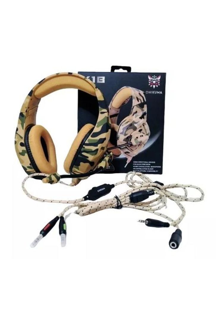 Auriculares gamer inalámbricos Onikuma K1-B camouflage yellow-6