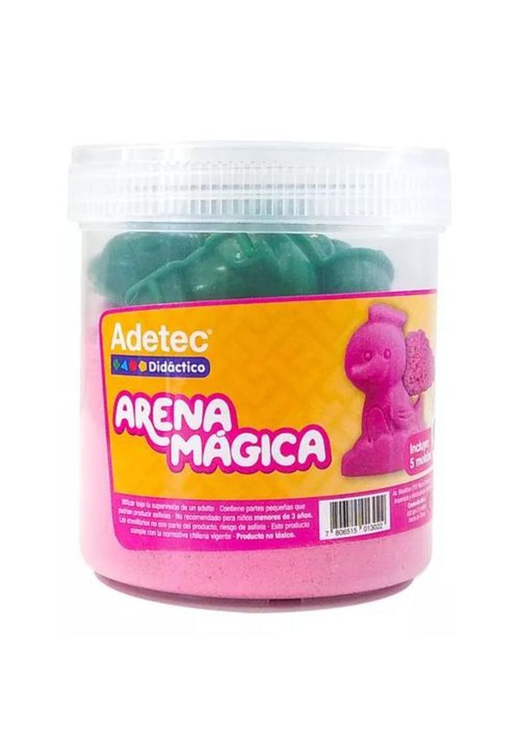 Arena mágica colores 450 g con 5 moldes Adetec color verde-6