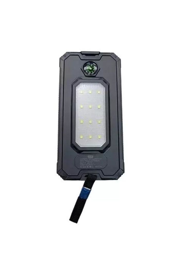 Cargador portátil solar con linterna y brújula 20,000 mAh, negro-0