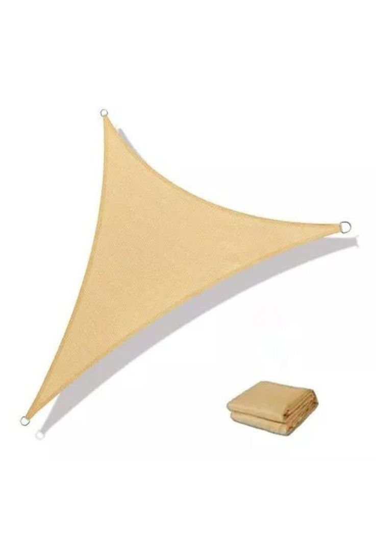 Toldo sombra importado, 5x5x5 m, anti UV, color crema-0