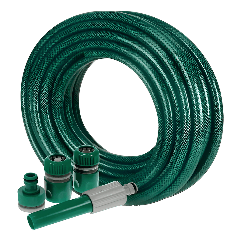 Manguera jardín reforzada 1/2 pulgada 25 mts mas accesorios