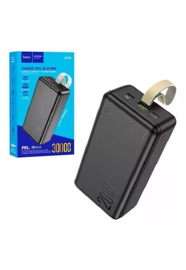 Power bank Hoco 30,000 mAh, 20W, carga rápida, color negro-2