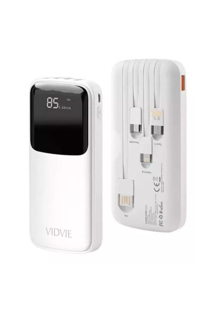 Cargador batería portátil digital 10,000 mAh, USB-C, color blanco-0