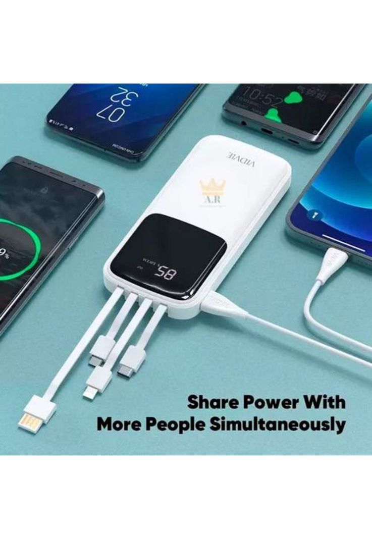 Cargador batería portátil digital 10,000 mAh, USB-C, color blanco-4