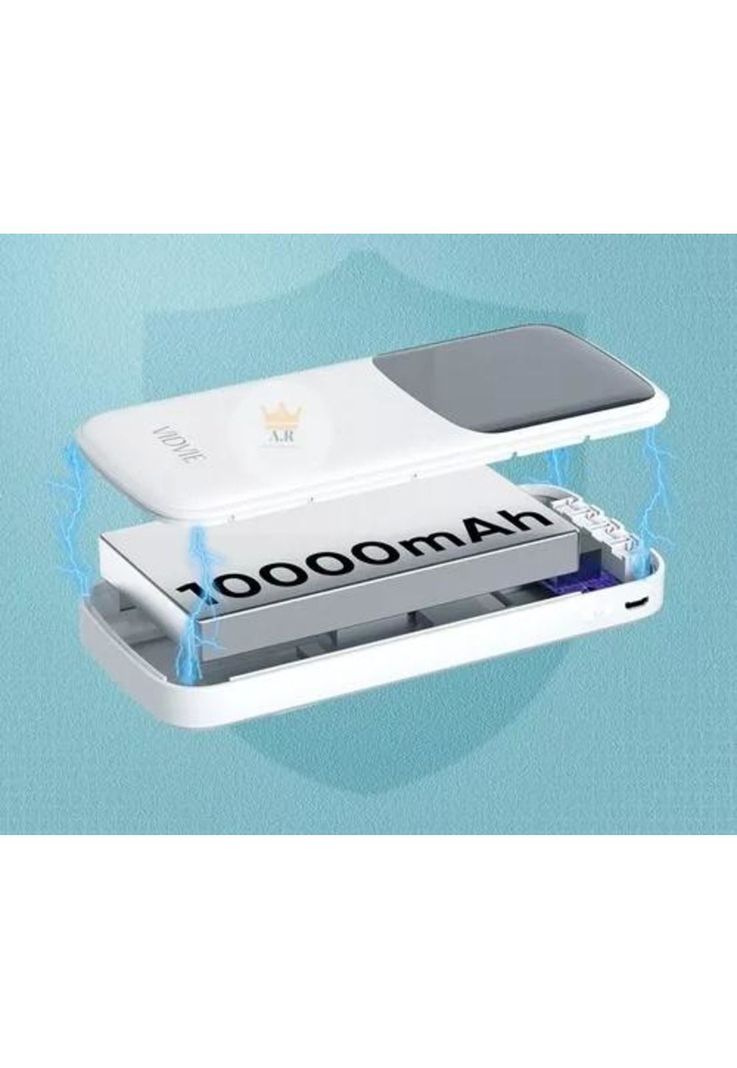 Cargador batería portátil digital 10,000 mAh, USB-C, color blanco-5