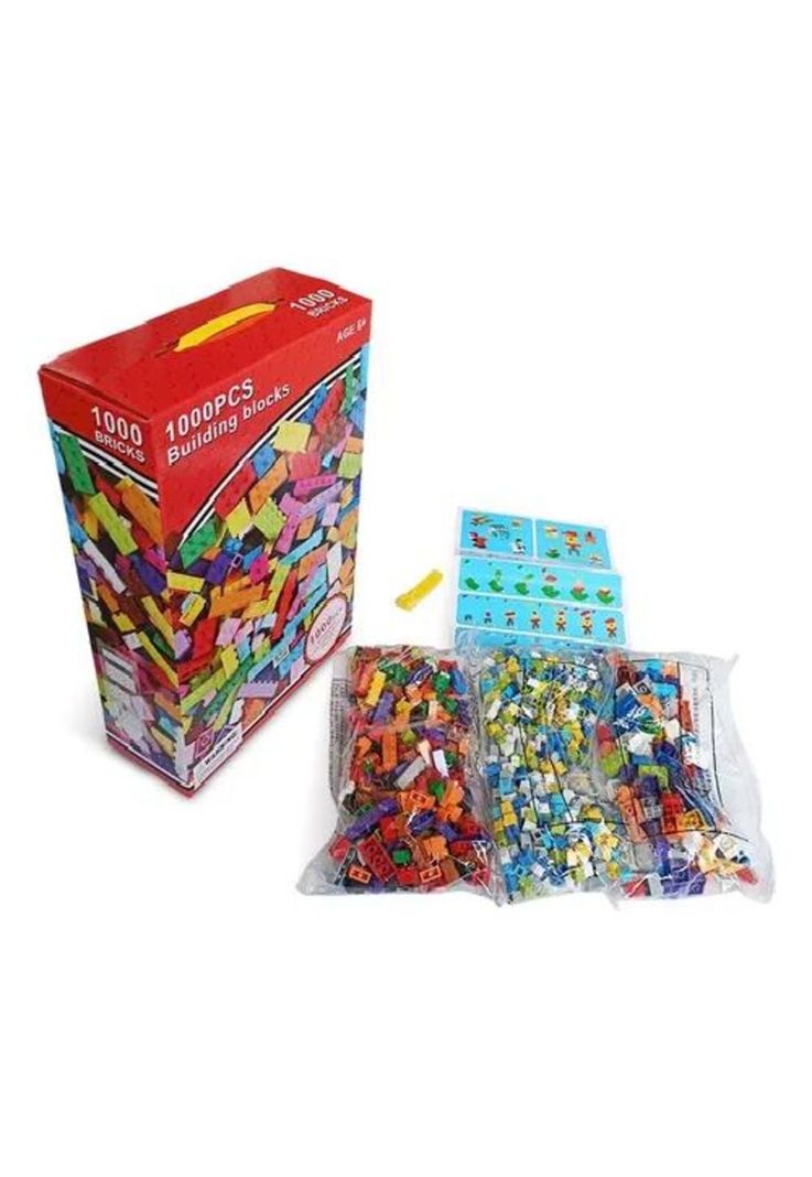 Bloques de construcción didáctico 1000 piezas multicolor-3