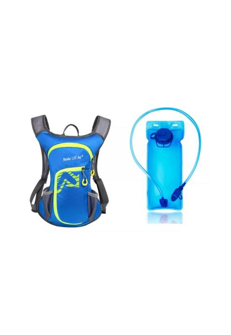 Mochila outdoor trekking + bolsa de agua color azul-4