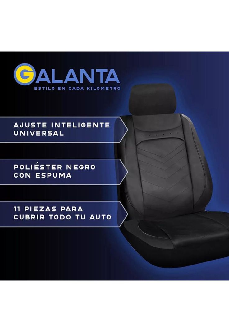 Funda cubre asiento Galanta luxury 4.8mm 18D foam, color negro-2
