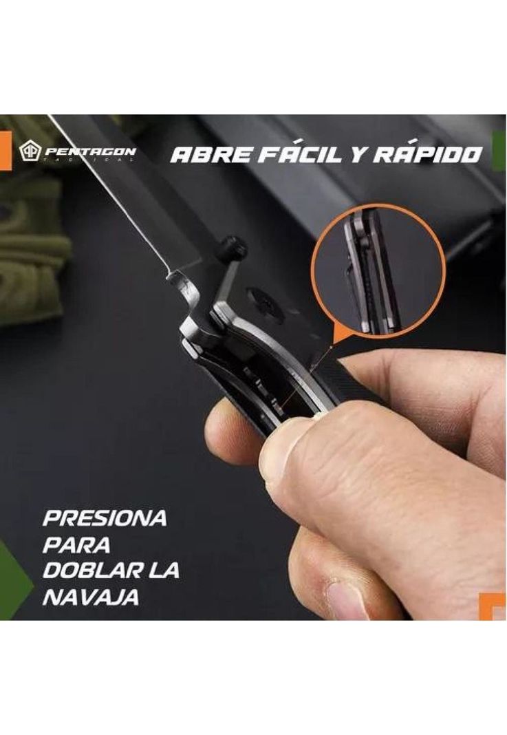 Cuchillo Táctico - Navaja Pentagon para Caza y Supervivencia, Color Ghost-2