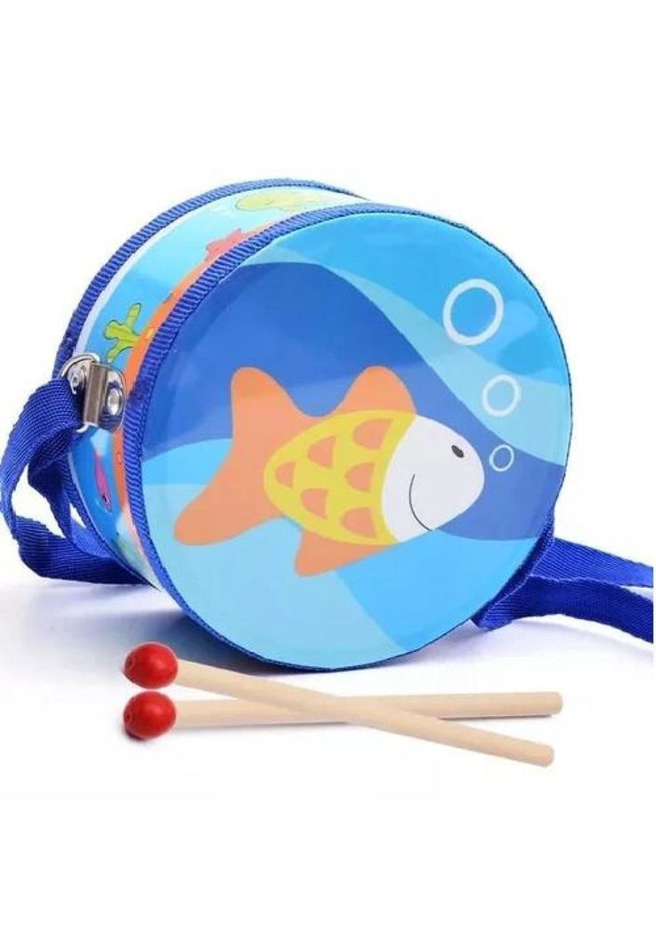 Tambor Musical de Madera para Niños y Bebés-1