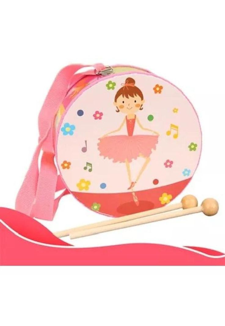 Tambor Musical de Madera para Niños y Bebés-2