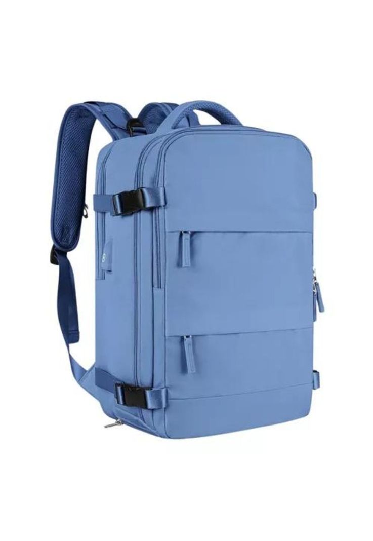Mochila de viaje para avión, multifuncional, gran capacidad, 30 lts, color celeste-0