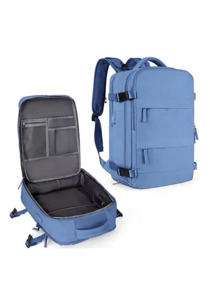 Mochila de viaje para avión, multifuncional, gran capacidad, 30 lts, color celeste-1