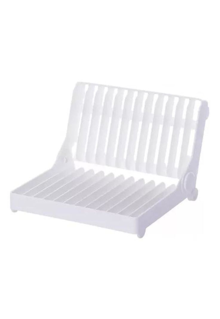 Secaplatos Escurridor - Estante Plegable, Organizador de Cocina, Color Blanco-0