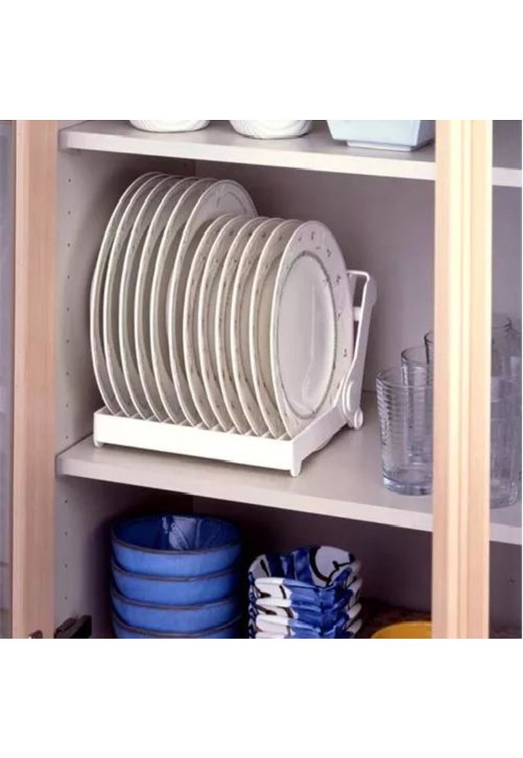 Secaplatos Escurridor - Estante Plegable, Organizador de Cocina, Color Blanco-3