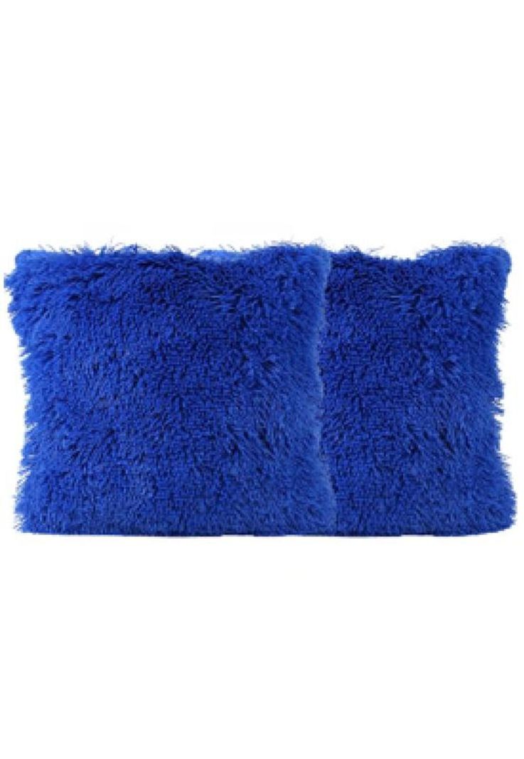 Pack 2 funda peluda decorativa color azul-1
