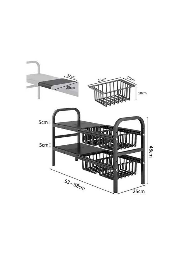 Organizador Modular Armable para Cocina NEgro-1