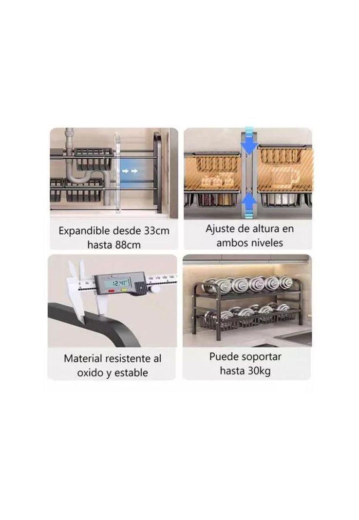  Organizador Modular Armable para Cocina NEgro-5