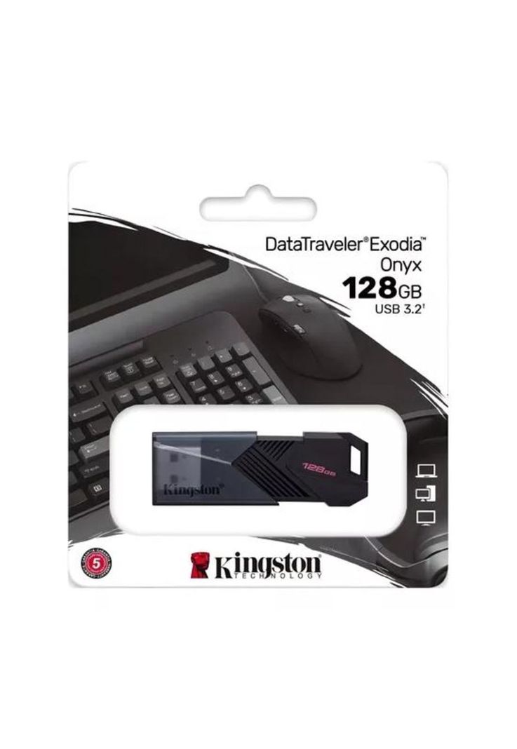 Memoria USB Kingston 128GB Exodia Onix, 3.2, negra-0