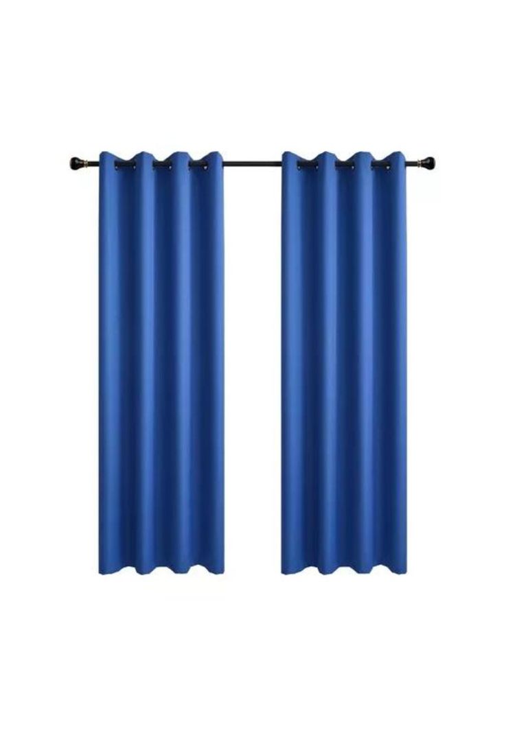 Cortina Lino Con Blackout Engomado Térmica 140x220 Azul-0