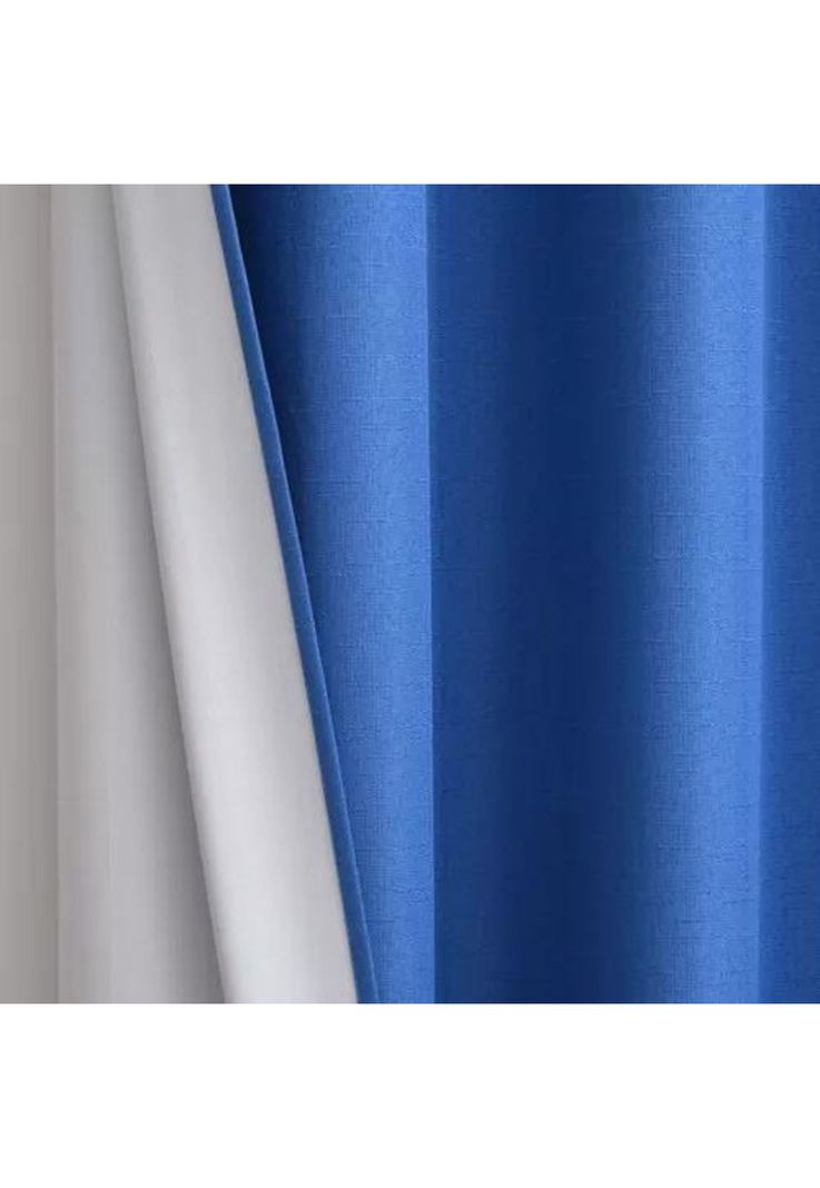 Cortina Lino Con Blackout Engomado Térmica 140x220 Azul-2