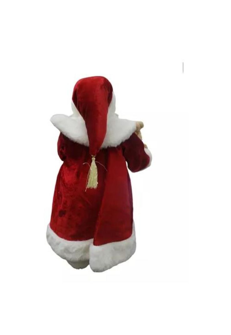 Viejo pascuero con regalo muñeco de Navidad rojo-1
