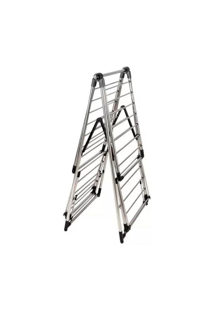 Tendedero plegable 156x61.5x100 cm acero inoxidable, color plateado-1