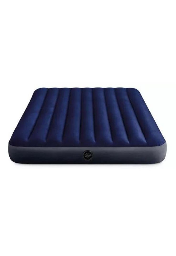 Colchón inflable para campismo, bomba, 2 almohadas, queen, color azul-3
