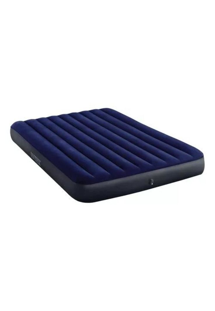 Colchón inflable para campismo, bomba, 2 almohadas, queen, color azul-6