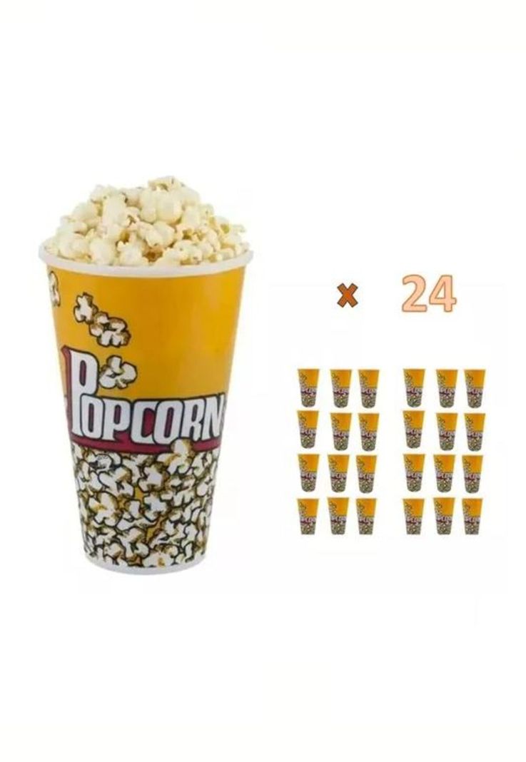 Pack 24 Vasos Plásticos Cabritas Popcorn 18x11cm-2