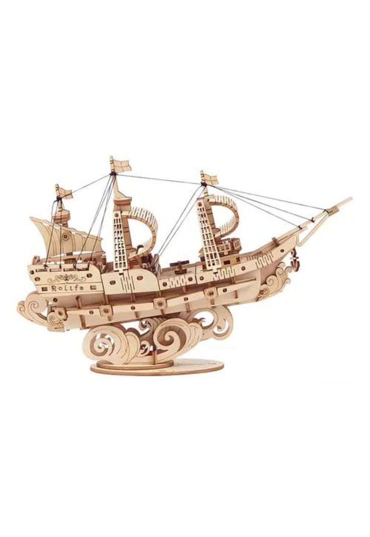 Barco mercante, puzzle 3D, color crema-1