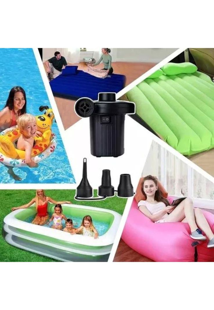 Inflador eléctrico multifuncional para 220V/12V, color negro-4