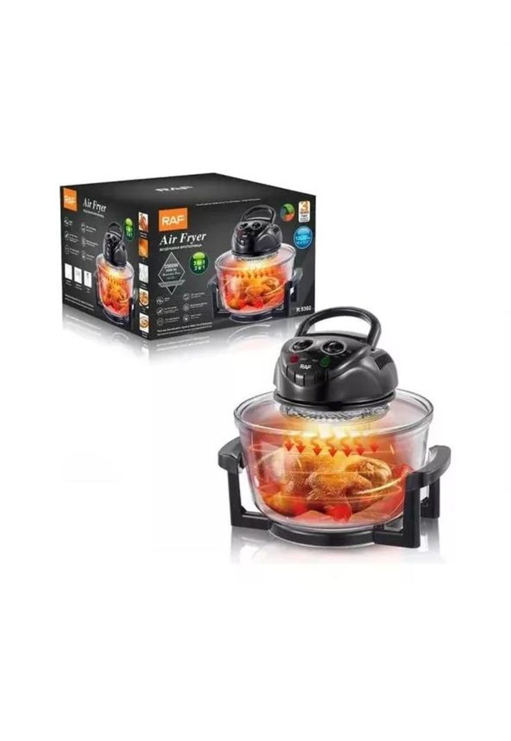 Horno freidora de aire halógena, cesta antiadherente, color negro-1