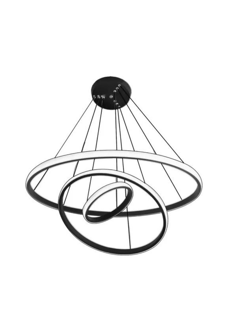 Lámpara de techo colgante led triple aro 80w multicolor-0