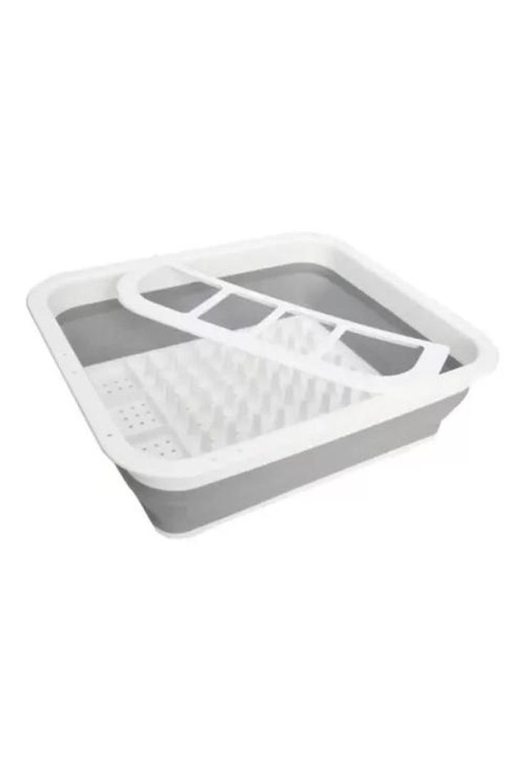 Secador de Platos Multiusos - Porta Cubiertos, Plegable, Cocina, Color Blanco/Gris-4