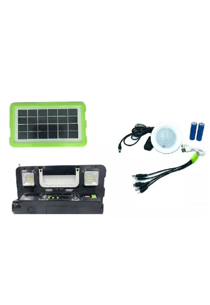 Kit solar emergencia camping, ampolleta LED, FM radio, MP3-3