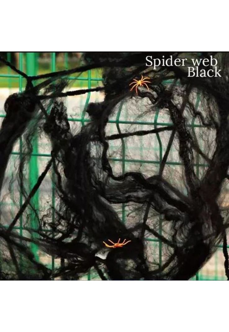 Telaraña artificial, pack de 12, decoración de Halloween elástica-3