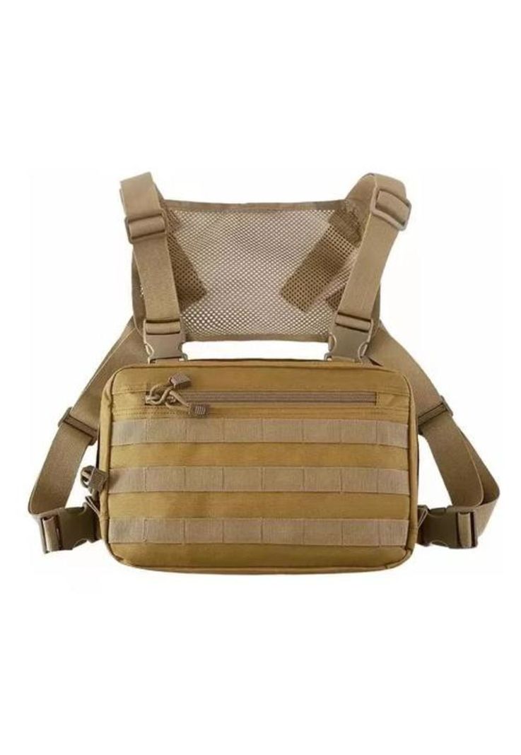 Banano táctico tipo pechera militar color café-0