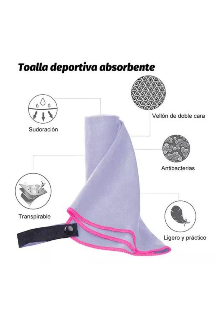 Toalla baño viaje microfibra secado rápido, pcs negro-1